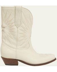Golden Goose - Low Wish Star Embroidered Leather Cowboy Boots - Lyst