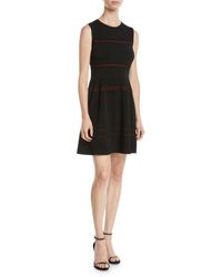 Diane von Furstenberg Celina Sleeveless Lace-trim Short Dress - Black