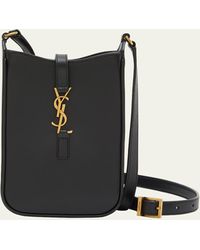 Saint Laurent - Le 5 A 7 Mini Ysl Vertical Bucket Bag In Smooth Leather - Lyst