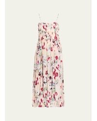 Ulla Johnson - Clove Ruffled Floral Silk A-Line Midi Dress - Lyst
