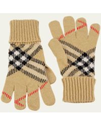 Burberry - Check Cashmere-Blend Gloves - Lyst