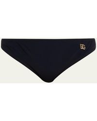 Dolce & Gabbana - Sensitive Jersey Bikini Bottoms With Dg Hardware - Lyst