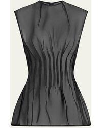 Khaite - Westin Pleated Silk Top - Lyst