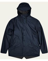 Rains - Snap-front Hooded Jacket - Lyst