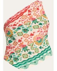 Saloni - Madeline Printed One-Shoulder Top - Lyst