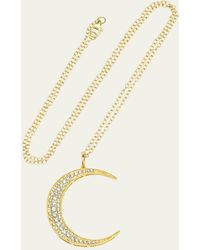 Andrea Fohrman - 18k Gold Diamond Crescent Moon Necklace - Lyst