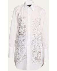 Libertine - Bark Man Long Classic Button-front Shirt With Crystal Embellishment - Lyst