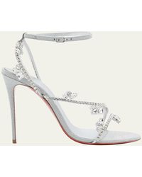 Christian Louboutin Just Queen Crystal Red Sole Mule Sandals in Natural |  Lyst