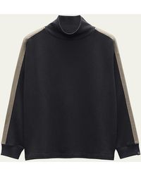 Rag & Bone - Mixed-Media Mock-Neck Sweater - Lyst