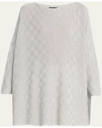 Eskandar - Sideways Knit Square Slim-sleeve Sequined Top (long Length) - Lyst