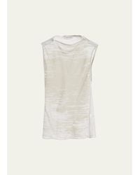 GRACE LING - Boat-Neck Glitch Velvet Burnout Sleeveless Top - Lyst