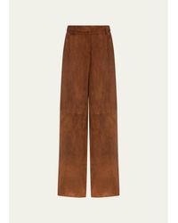 Twp - Hudson St Suede Wide-Leg Pants - Lyst