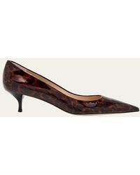 Stuart Weitzman - Stuart Power Tortoise Leather Pumps - Lyst