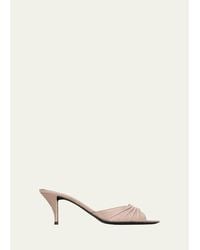Saint Laurent - 75Mm Corvara Ysl Leather Mule Pumps - Lyst