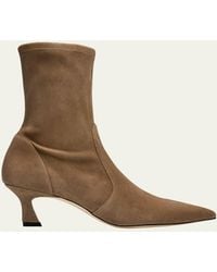 Stuart Weitzman - 50Mm Vinnie Suede Stretch Booties - Lyst