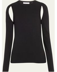 Helmut Lang - Cut-out Long-sleeve Knit Top - Lyst