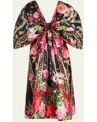 Camilla - Floral-print Taffeta Bow Mini Dress - Lyst