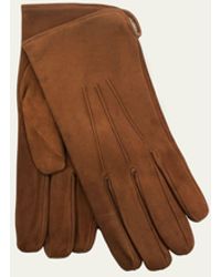 Bergdorf Goodman - Cashmere-lined Suede Gloves - Lyst
