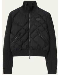 Burberry - Check-Stitch Nylon And Wool Jacket - Lyst