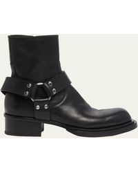 Alexander McQueen - Cuban Stack Leather Ankle Boots - Lyst