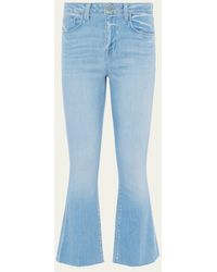 L'Agence - Kendra High-rise Crop Flare Jeans With Raw Hem - Lyst