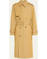 Burberry - Cotton Gabardine Belted Trench Coat - Lyst