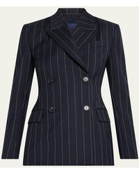 Sergio Hudson - Pinstripe Double-Breasted Tailored Wool Blazer - Lyst
