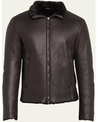 Giorgio Armani - Shearling-lined Leather Jacket - Lyst