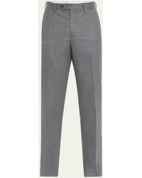 Brunello Cucinelli - Flannel Flat-front Pants - Lyst