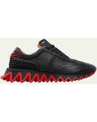 Christian Louboutin - Loubishark Flat Leather-Sole Runner Sneakers - Lyst