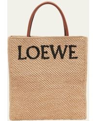 Loewe - A4 Logo North-south Raffia Tote Bag - Lyst