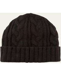 Bergdorf Goodman - Cable-knit Cuffed Cashmere Beanie Hat - Lyst