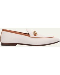 Gucci - New Jordaan Canvas Bit Loafers - Lyst