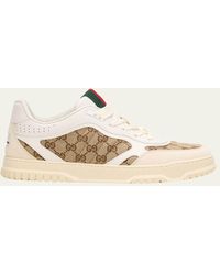 Gucci - Re-Web Gg Supreme Canvas And Leather Sneakers - Lyst