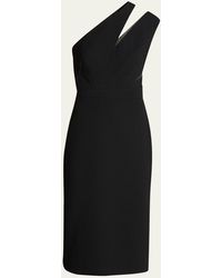 Pamella Roland - One-shoulder Cutout Sheath Midi Dress - Lyst