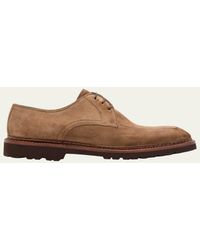 Bontoni - Visconte Suede Lug-Sole Derby Shoes - Lyst