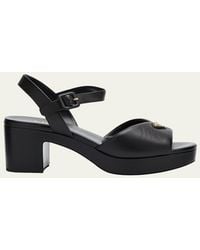 Prada - Soft Nappa Ankle Strap Platform Sandals - Lyst