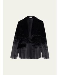 GRACE LING - Glitch Devore Velvet Chiffon Tailored Jacket - Lyst
