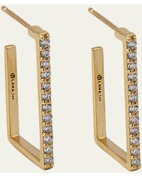 Lana Jewelry - Flawless 14k Gold Rectangle Diamond Hoop Earrings - Lyst