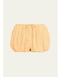 Jonathan Simkhai - Addie Textured Gingham Bubble Shorts - Lyst