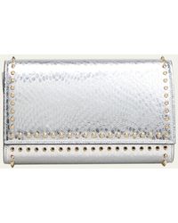 Christian Louboutin - Paloma Clutch In Metallic Leather With Spikes - Lyst