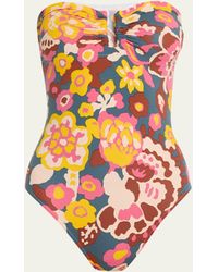 Eres - Flower Power Goyave Strapless One-piece Swimsuit - Lyst