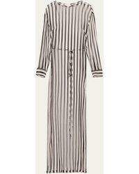 Dries Van Noten - Duzcos Long Stripe Silk Dress - Lyst