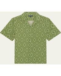 Frescobol Carioca - Roberto Raffia-Print Camp Shirt - Lyst