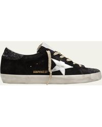 Golden Goose - Super Star Glitter Faux-leather Low-top Sneakers - Lyst