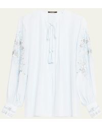 Kobi Halperin - Acacia Sequin Floral-embroidered Blouse - Lyst