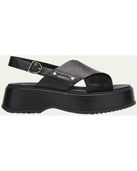 Sorel - Dayspring Mixed Leather Crossover Comfort Sandals - Lyst