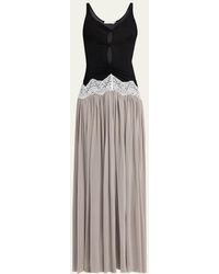Christopher Esber Twist Verner Lace Long-Sleeve Maxi Dress in Black | Lyst
