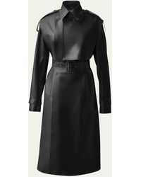 Mackage - Adriana Belted Leather Trench Coat - Lyst