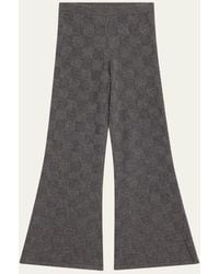 The Elder Statesman - Cashmere Checkerboard Knit Flare Pants - Lyst